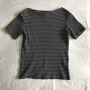 Zara Trafaluc Black White Stripe Tee